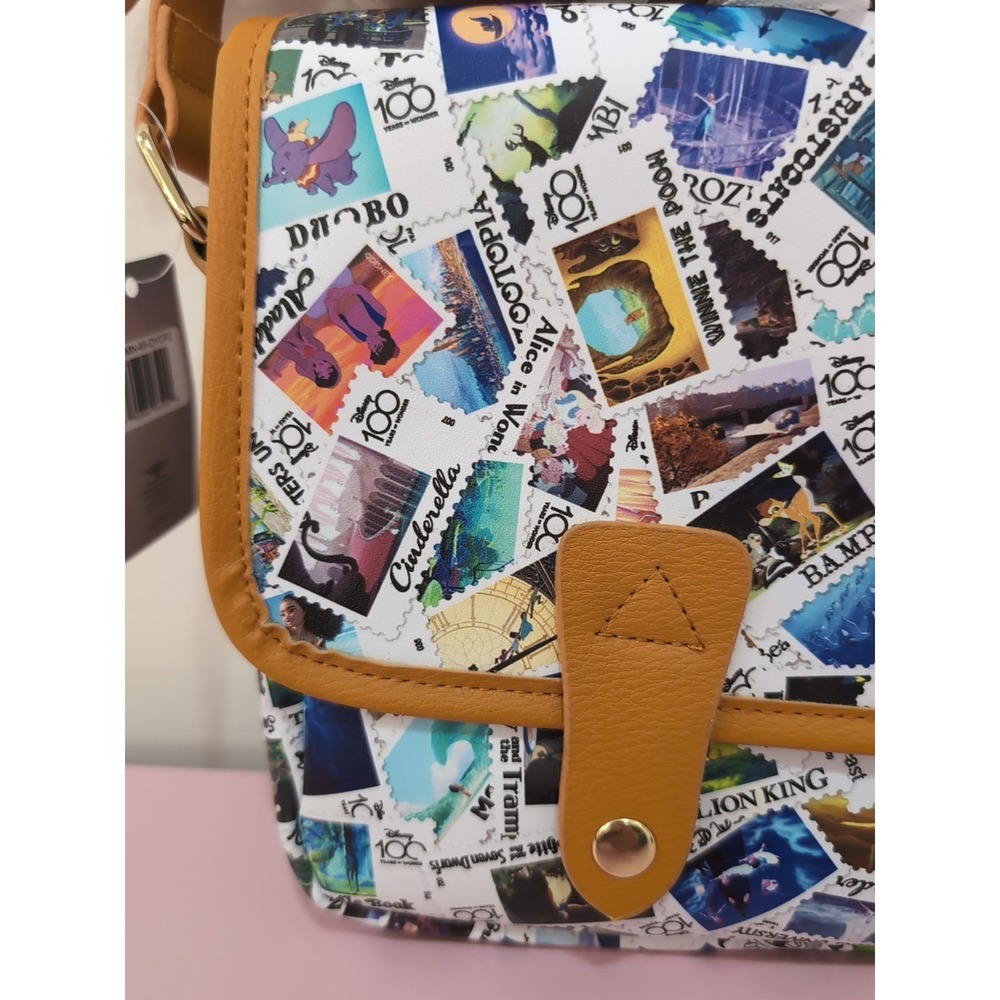 NWT Buckle-Down Disney D100 Anniversary Stamp Print Crossbody Bag Vegan Leather‎ - Picture 4 of 9